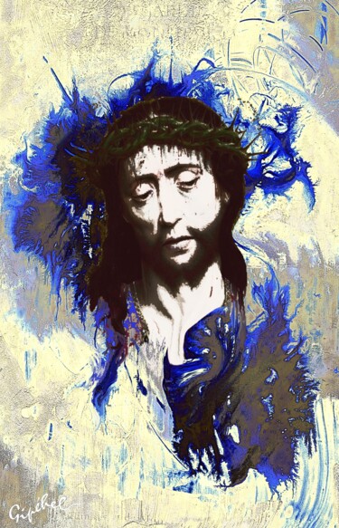 Arts numériques intitulée "Le Christ couronné…" par Gipéhel, Œuvre d'art originale, Travail numérique 2D