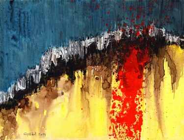 Peinture intitulée "Éruption" par Gipéhel, Œuvre d'art originale, Acrylique