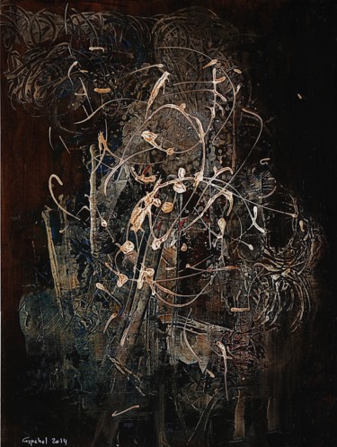 Peinture intitulée "Nocturne" par Gipéhel, Œuvre d'art originale, Acrylique