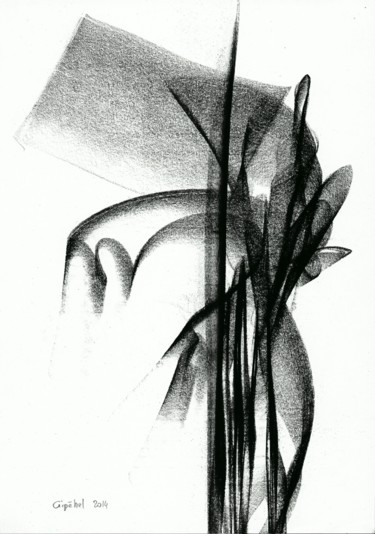 Zeichnungen mit dem Titel "Epure-01" von Gipéhel, Original-Kunstwerk, Kohle