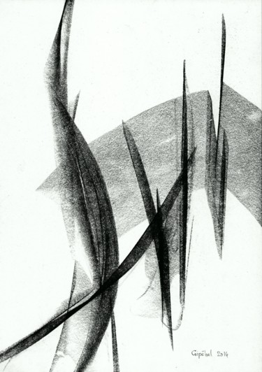 Zeichnungen mit dem Titel "Epure-02" von Gipéhel, Original-Kunstwerk, Kohle