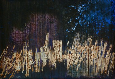 Schilderij getiteld "Ronde de nuit" door Gipéhel, Origineel Kunstwerk, Acryl