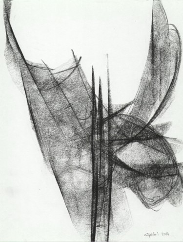 Drawing titled "Improvisation-13" by Gipéhel, Original Artwork, Charcoal