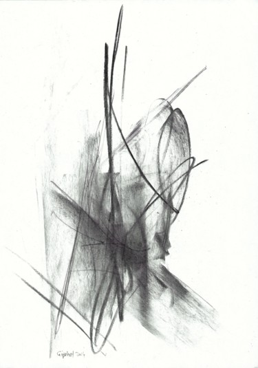 Drawing titled "S-Kiss 09" by Gipéhel, Original Artwork, Charcoal