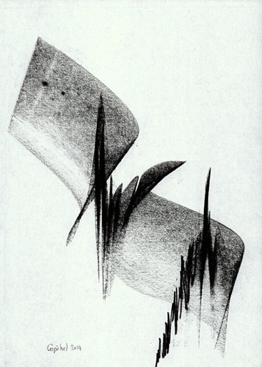 Drawing titled "Arpège-06" by Gipéhel, Original Artwork, Charcoal
