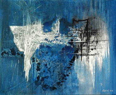 Painting titled "Blue Mood" by Gipéhel, Original Artwork, Acrylic