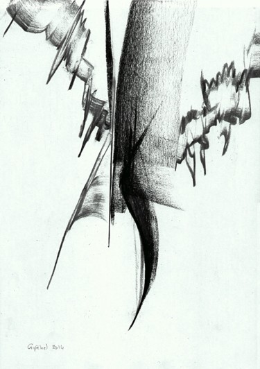 Drawing titled "Arpège-09" by Gipéhel, Original Artwork, Charcoal
