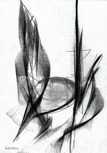 Drawing titled "Arpège-10" by Gipéhel, Original Artwork, Charcoal