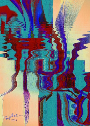 Digital Arts titled "Reflets dans l'eau" by Gipéhel, Original Artwork