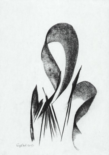 「Accord-07- Bill Eva…」というタイトルの描画 Gipéhelによって, オリジナルのアートワーク, 木炭