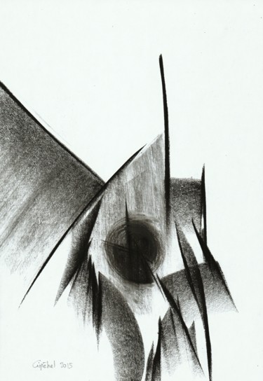 Drawing titled "Résonance-05" by Gipéhel, Original Artwork, Charcoal