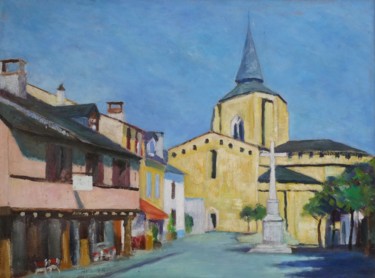 Painting titled "St-Savin Hautes Pyr…" by Gipéhel, Original Artwork, Oil