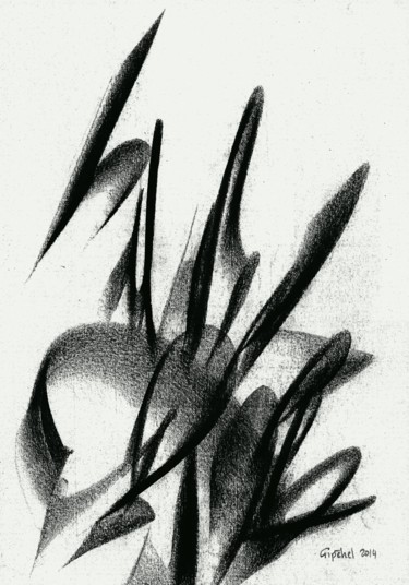 Рисунок под названием "Solo 04 - Louis Arm…" - Gipéhel, Подлинное произведение искусства, Древесный уголь