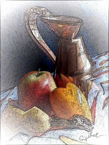 Digital Arts titled "Nature morte" by Gipéhel, Original Artwork, Digital Painting