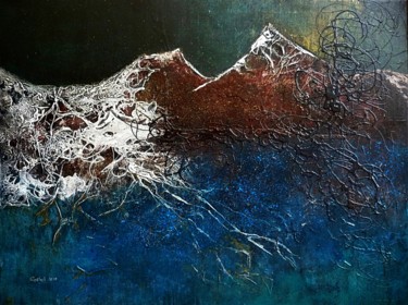 Malerei mit dem Titel "Monts et Merveilles" von Gipéhel, Original-Kunstwerk, Acryl