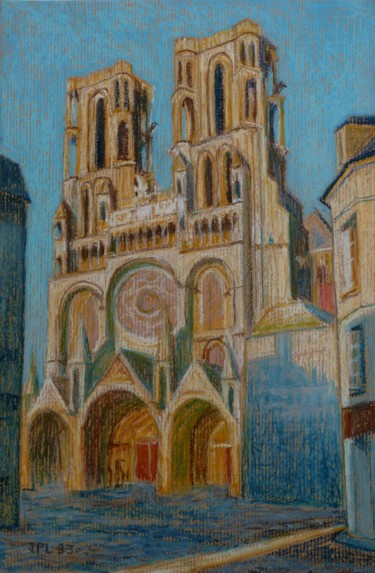 Pintura titulada "Cathédrale de Laon…" por Gipéhel, Obra de arte original