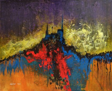 Malerei mit dem Titel "Le Vieux Chateau" von Gipéhel, Original-Kunstwerk, Acryl