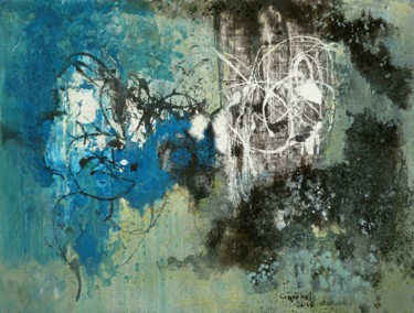 Painting titled "L'Ame Bleue" by Gipéhel, Original Artwork, Acrylic