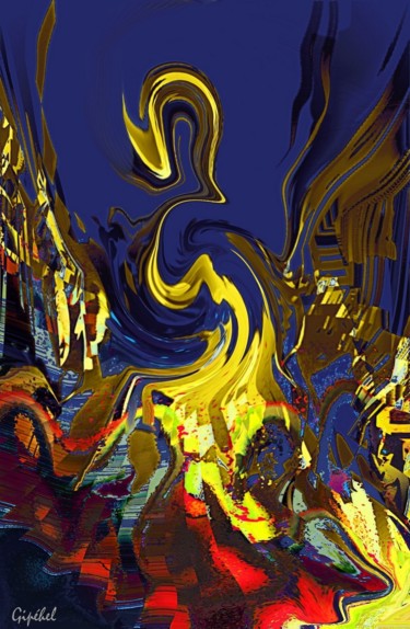 Digitale Kunst mit dem Titel "Flamenco" von Gipéhel, Original-Kunstwerk, Digitale Malerei