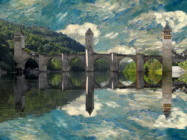 Fotografia intitolato "cahors-pont-valentr…" da Jean-Paul Martin, Opera d'arte originale