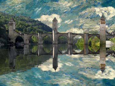 Фотография под названием "cahors-pont-valentr…" - Jean-Paul Martin, Подлинное произведение искусства