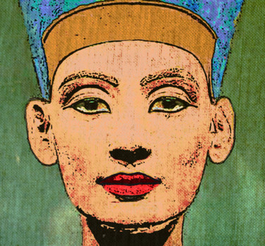 Digital Arts titled "nefertiti-30a-sur-t…" by Jean-Paul Martin, Original Artwork, Photo Montage