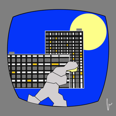 Arts numériques intitulée "La Cité Radieuse -…" par Jean Paul Pierozzi, Œuvre d'art originale, Peinture numérique