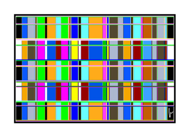 Arts numériques intitulée "Grid of multicolore…" par Jean Paul Pierozzi, Œuvre d'art originale, Peinture numérique