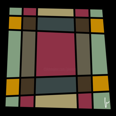 Digital Arts titled "Fake Squares" by Jean Paul Pierozzi, Original Artwork, Digital Painting