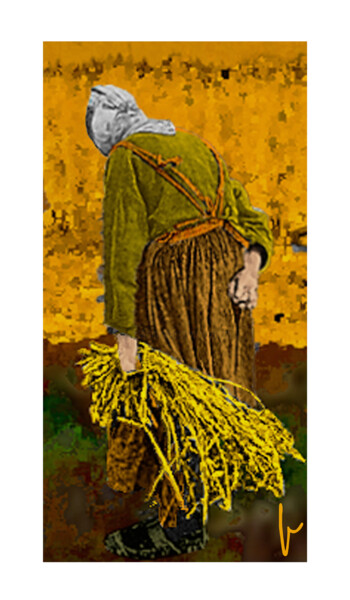 Arts numériques intitulée "Femme de peine à la…" par Jean Paul Pierozzi, Œuvre d'art originale, Peinture numérique