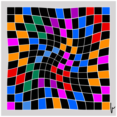 Digital Arts titled "Incomplete Grid" by Jean Paul Pierozzi, Original Artwork, Digital Painting