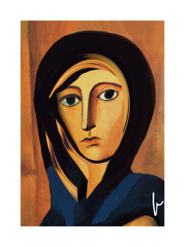Arts numériques intitulée "Madonna dello Sguar…" par Jean Paul Pierozzi, Œuvre d'art originale, Peinture numérique