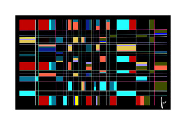 Arts numériques intitulée "Squares and not ful…" par Jean Paul Pierozzi, Œuvre d'art originale, Peinture numérique