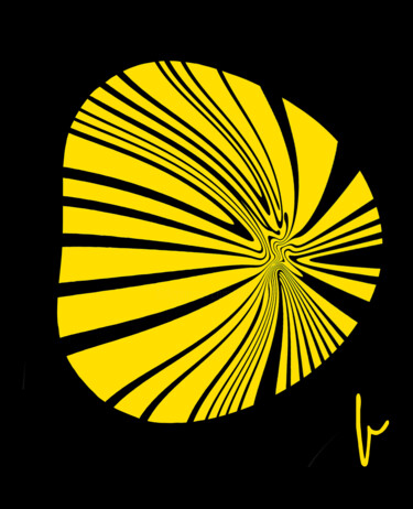 Digitale Kunst mit dem Titel "Figure 74 - Jaune" von Jean Paul Pierozzi, Original-Kunstwerk, Digitale Malerei