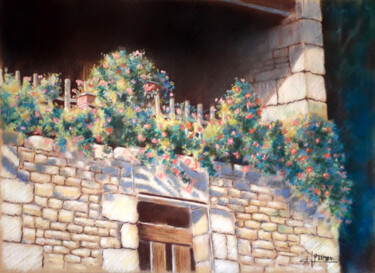 Painting titled "Chemin d'authentici…" by Jean-Paul Ramon, Original Artwork, Pastel