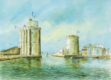 Peinture intitulée "Vieux port de La Ro…" par Jean-Paul Ramon, Œuvre d'art originale, Aquarelle