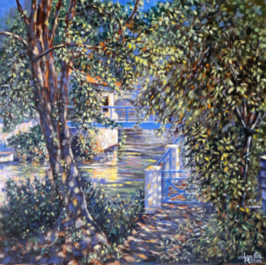 Petit paradis ombragé Peinture intitulée "Petit paradis ombra…" par Jean-Paul Ramon, Œuvre d'art originale, Huile Monté sur Châssis