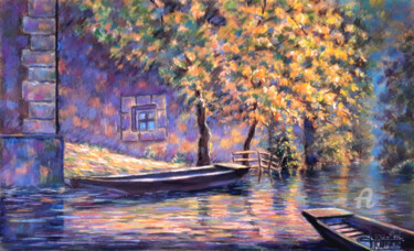 Painting titled "Un endroit tranquil…" by Jean-Paul Ramon, Original Artwork, Pastel