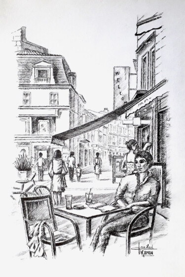"Farniente printaniè…" başlıklı Tablo Jean-Paul Ramon tarafından, Orijinal sanat, Mürekkep