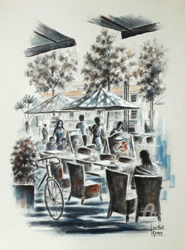 Malerei mit dem Titel "Belle après-midi" von Jean-Paul Ramon, Original-Kunstwerk, Aquarell