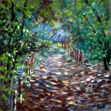 Картина под названием "Chemin de lumière" - Jean-Paul Ramon, Подлинное произведение искусства, Пастель