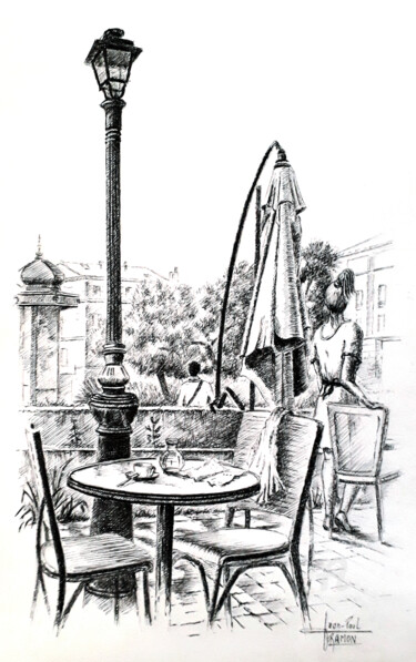 Dessin intitulée "Du côté de chez Elsa" par Jean-Paul Ramon, Œuvre d'art originale, Encre