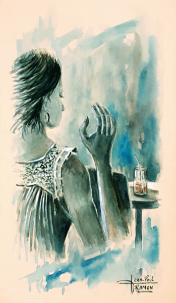 Painting titled "Evidemment" by Jean-Paul Ramon, Original Artwork, Watercolor