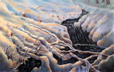 Картина под названием "Mélodie hivernale" - Jean-Paul Ramon, Подлинное произведение искусства, Пастель