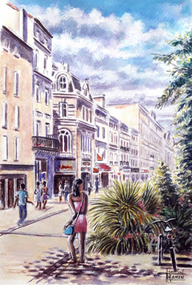 Painting titled "Journée shopping" by Jean-Paul Ramon, Original Artwork, Watercolor