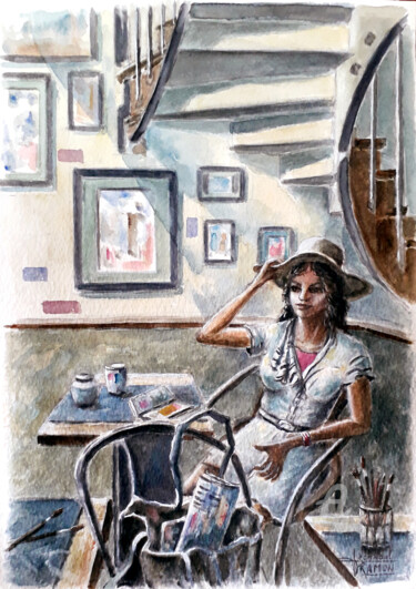 Peinture intitulée "Détente appréciée" par Jean-Paul Ramon, Œuvre d'art originale, Aquarelle