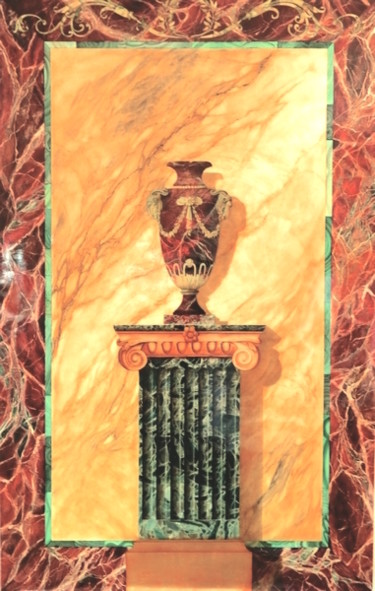 Malerei mit dem Titel "vasque marbre" von Jean Paul Tanche, Original-Kunstwerk, Öl