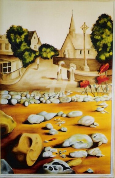 Painting titled "La plage aux coquel…" by Jean Paul Tersin, Original Artwork, Oil