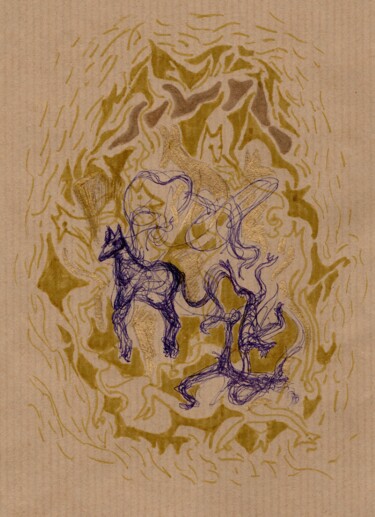 Dibujo titulada "Le petit Monde à l'…" por Jean-Philippe Degraeve, Obra de arte original, Tinta