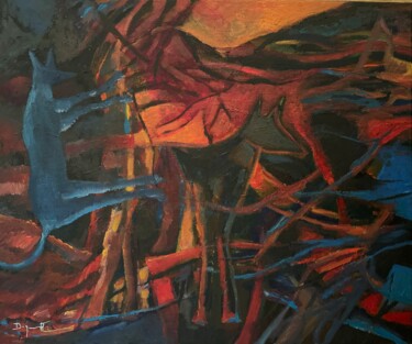 Pittura intitolato "Bestiaire des Innoc…" da Jean-Philippe Degraeve, Opera d'arte originale, Olio